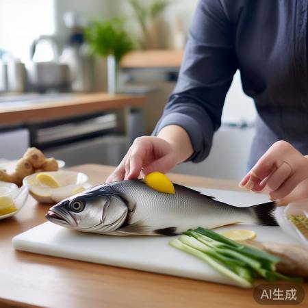 “鱼汤加姜葱，柠檬去腥鲜”