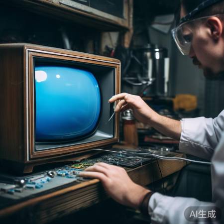 电视不亮，金属丝触碰显像管排查