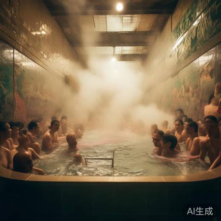 公共浴室洗热水