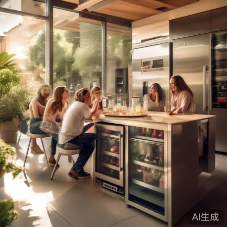 卡座冰箱酒柜，取饮方便惬意