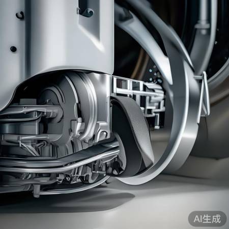 皮带传动，橡胶耐用。