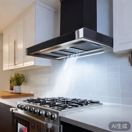 “大风量,强吸力油烟机”