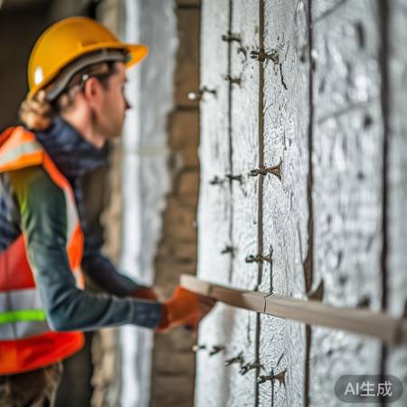 “固定保温板,确保垂直”