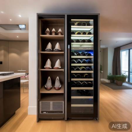 真心热水器酒柜售后400通道教大家〖红酒柜鞋柜一体设计，家居空间完美融合〗