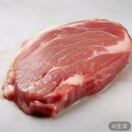 新鲜猪肉：鲜红紧实，手压弹回，