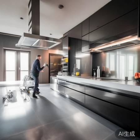 油烟管道连接，长短适宜