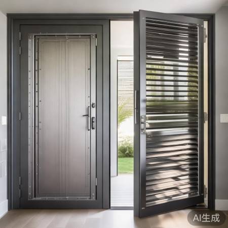 群升防盗门400客服热线咨询介绍=门中门通风防盗门定制，安全与通风两全其美