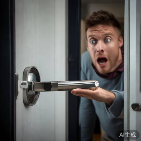 指纹锁开锁如超人挥动手