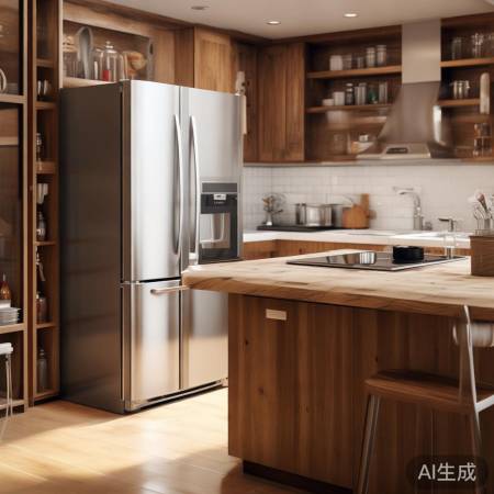 冰箱靠近操作台，取食方便